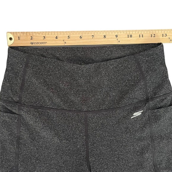 Skechers Active Leggings Yoga Side Pockets Skinny Leg Gray Stretch Size M - Picture 3 of 9